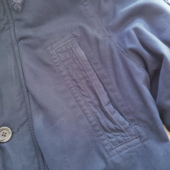 Hollister Men's Cotton Canvas Heavy Parka - Navy - Picture 4 of 13